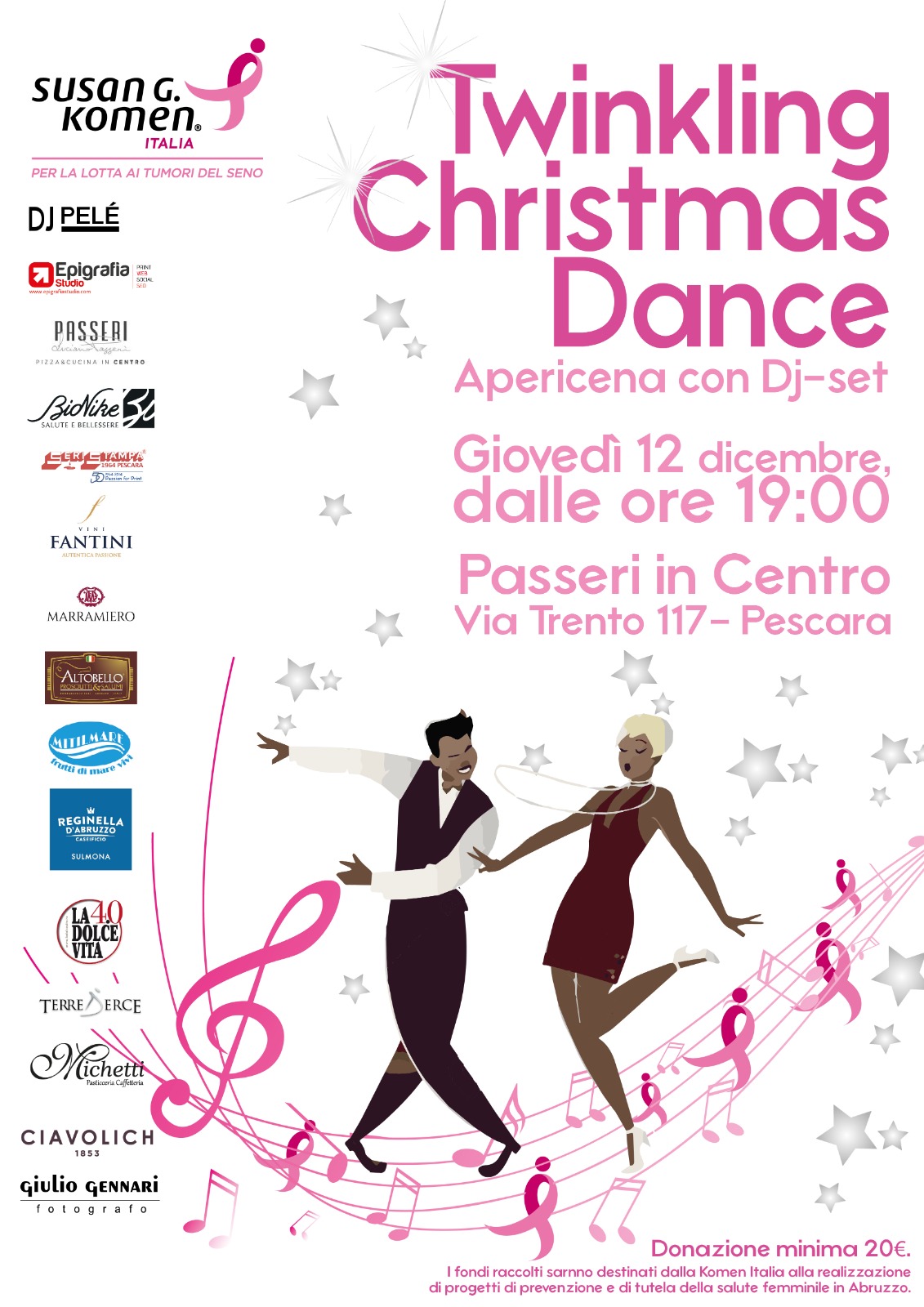 "Twinkling Christmas Dance", apericena con Dj-set a Pescara